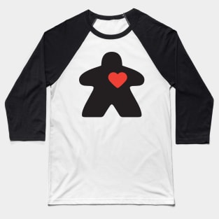 Meeple Love -Black Baseball T-Shirt